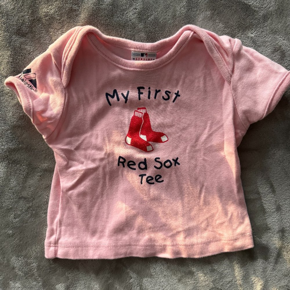 Genuine Majestic Like New "My First Red Sox Tee" in Pink Sz 3-6 mos
